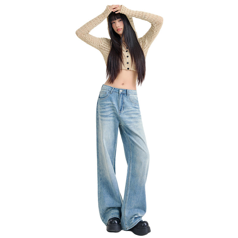 Vintage Wide-Leg Jeans Hellblau – Ansicht 2