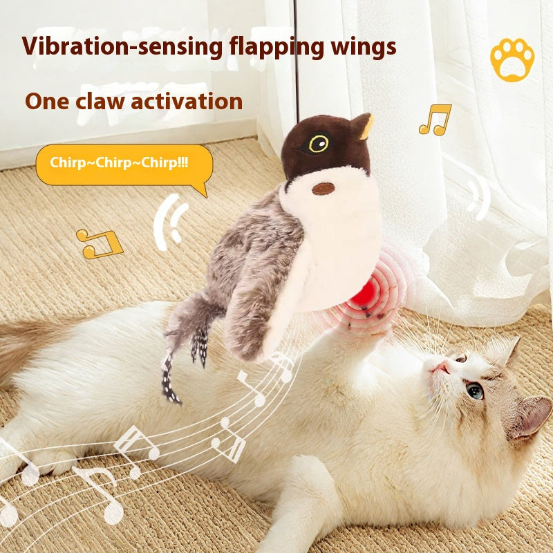 Elektronischer Vogel mit Sound für Katzen