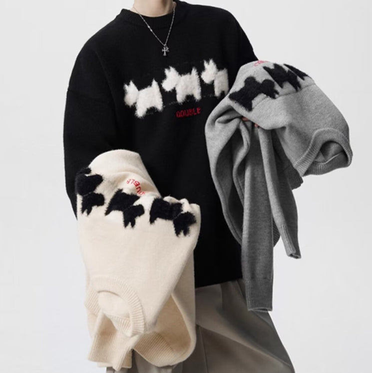 Lockerer Strickpullover mit Rundhalsausschnitt