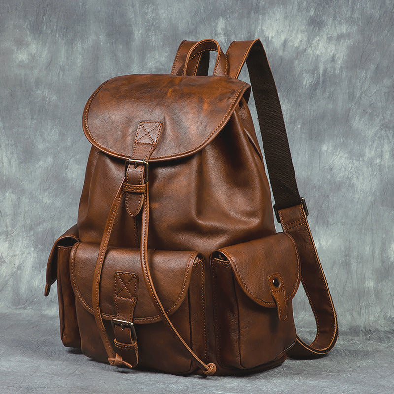 Echtes Leder Retro Rucksack – Bild 7 | LuxeStyle