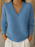 Casual Damen-Loose-Pulli Waffelmuster