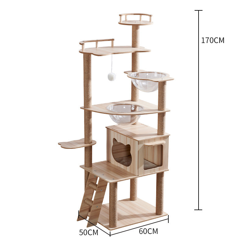 Katzenkletterwand mit Nest und Kratzbrett
