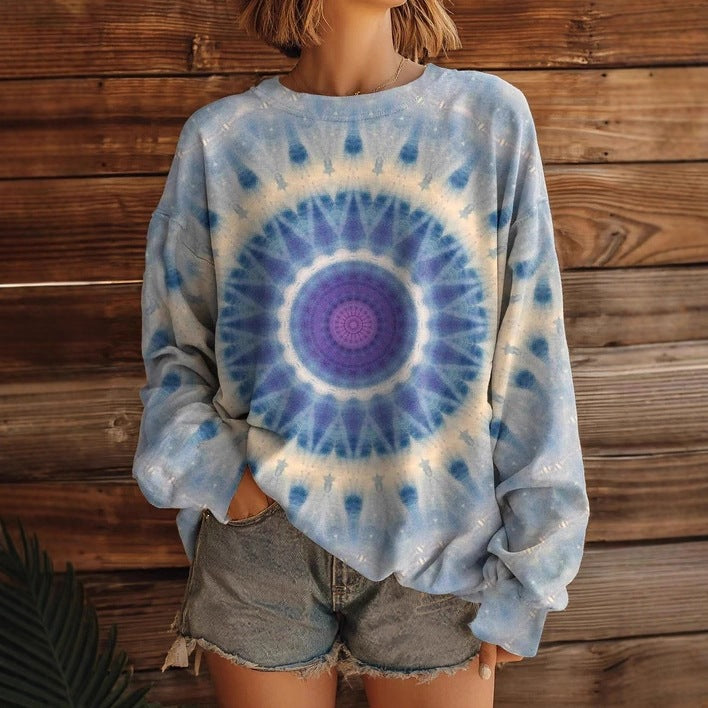 Bedrucktes Langarm-Sweatshirt für Damen