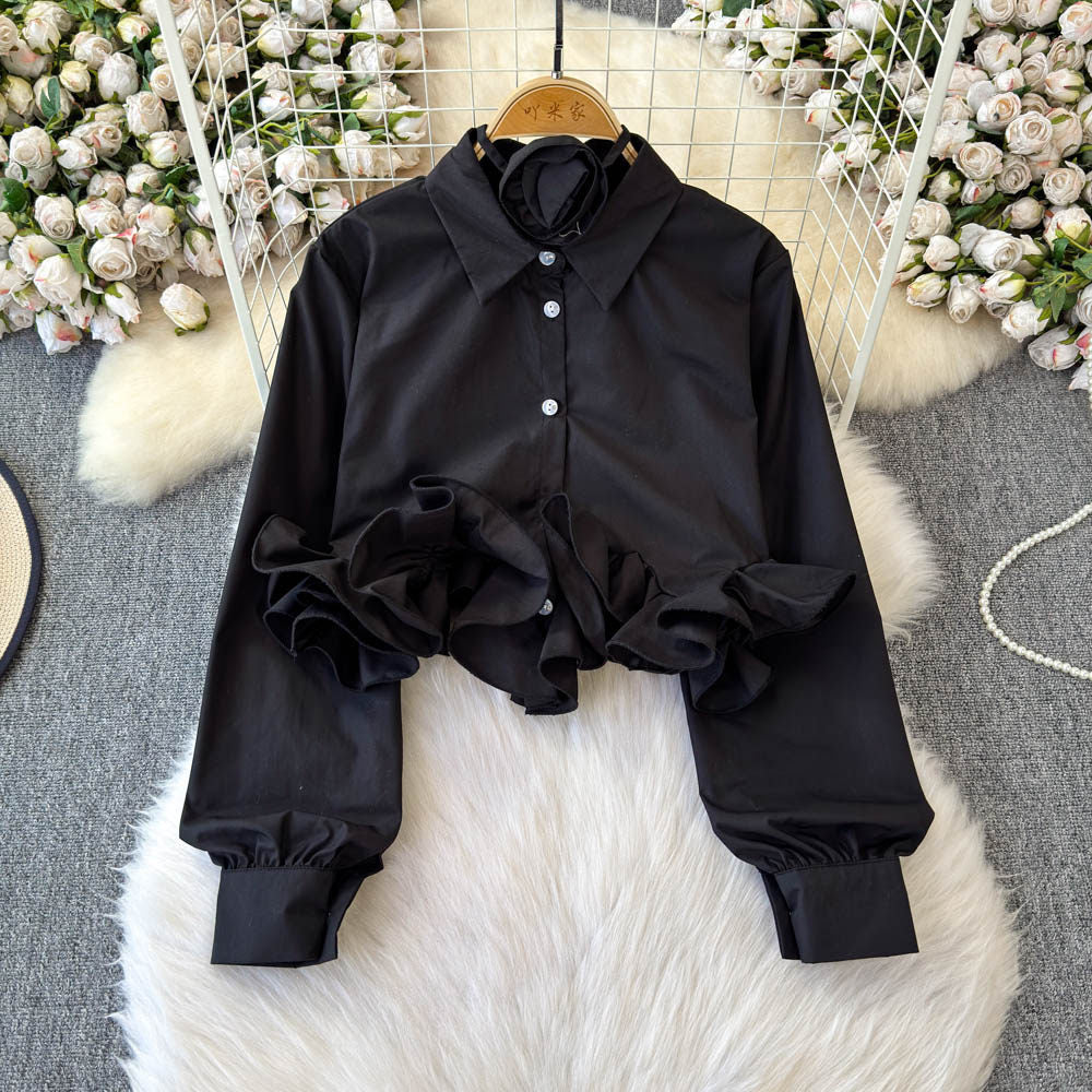 Rüschenbluse mit 3D-Effekt