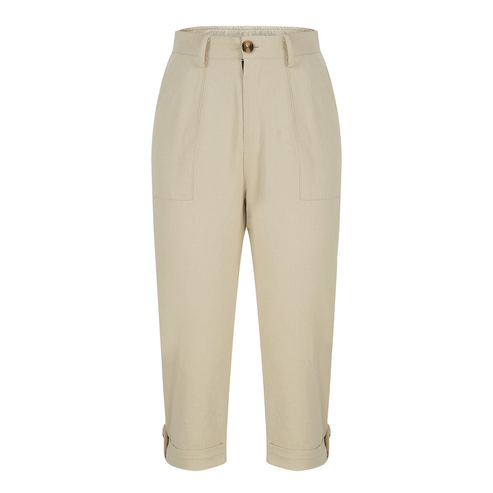 Damen Caprihose mit Roll-up und Knöpfen