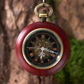 Mahagoni Automatik Taschenuhr