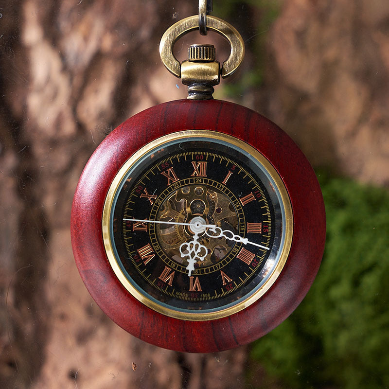 Mahagoni Automatik Taschenuhr