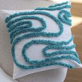 Farbe: Blau, Getuftet, 45 × 45 cm Kissenbezug
