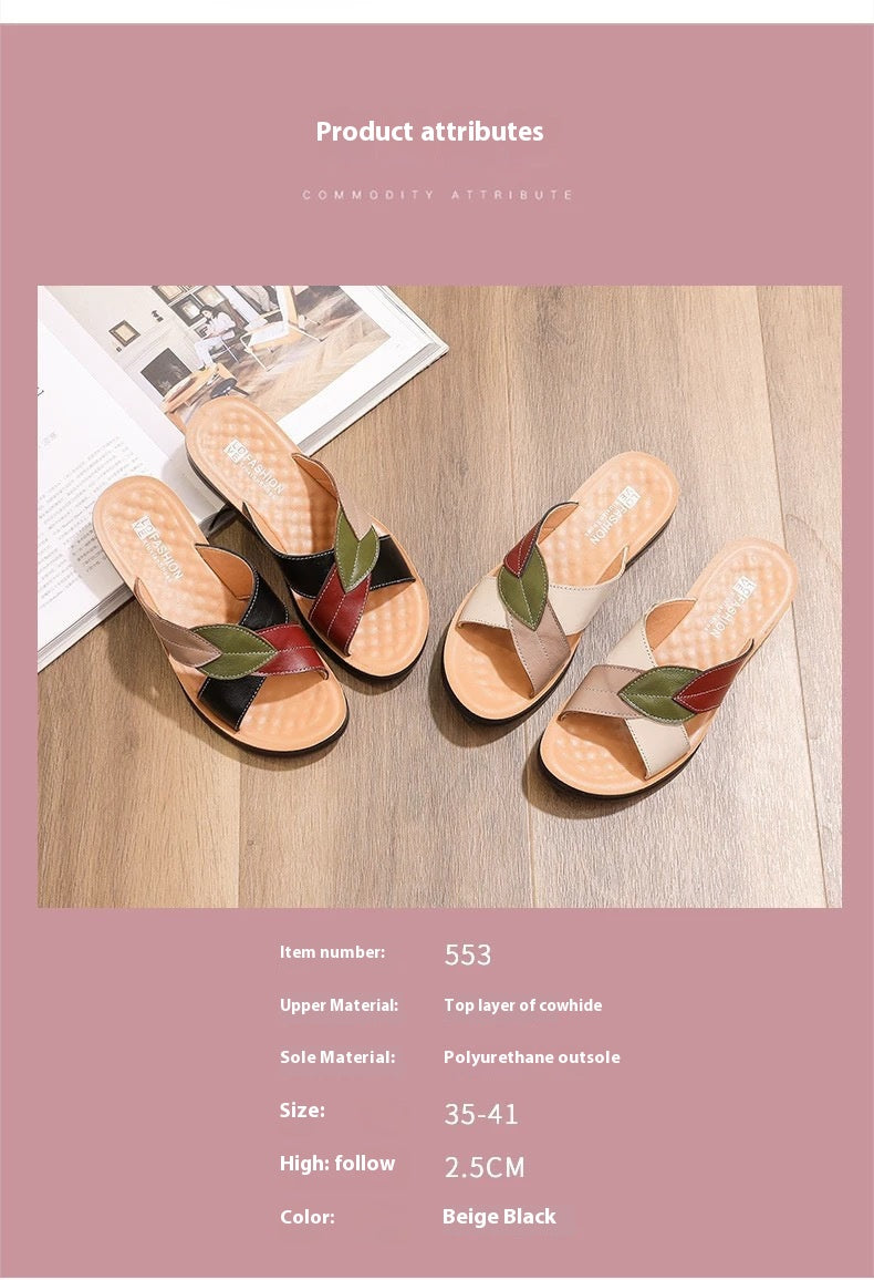 Bequeme Leder-Sandalen mit flacher Sohle – Bild 7 | LuxeStyle