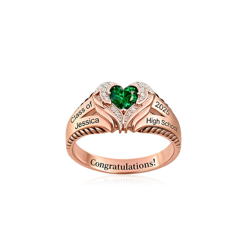 Liebes-Geburtsstein-Ring mit Gravur