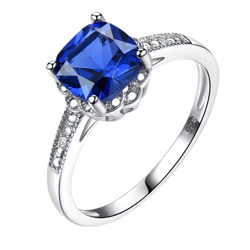 Saphirring aus 925er Sterling Silber