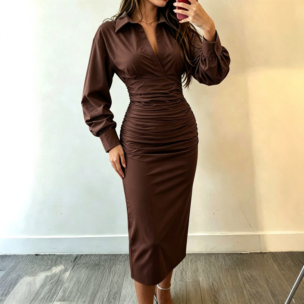 Hemdblusenkleid mit Taillengürtel