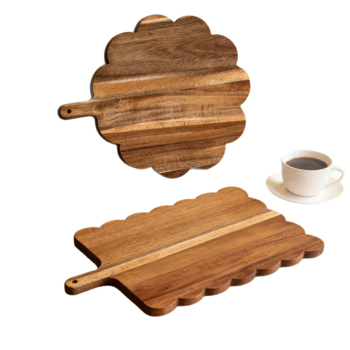Holzschneidebrett mit Blumenrand-Handle – Bild 3 | LuxeStyle
