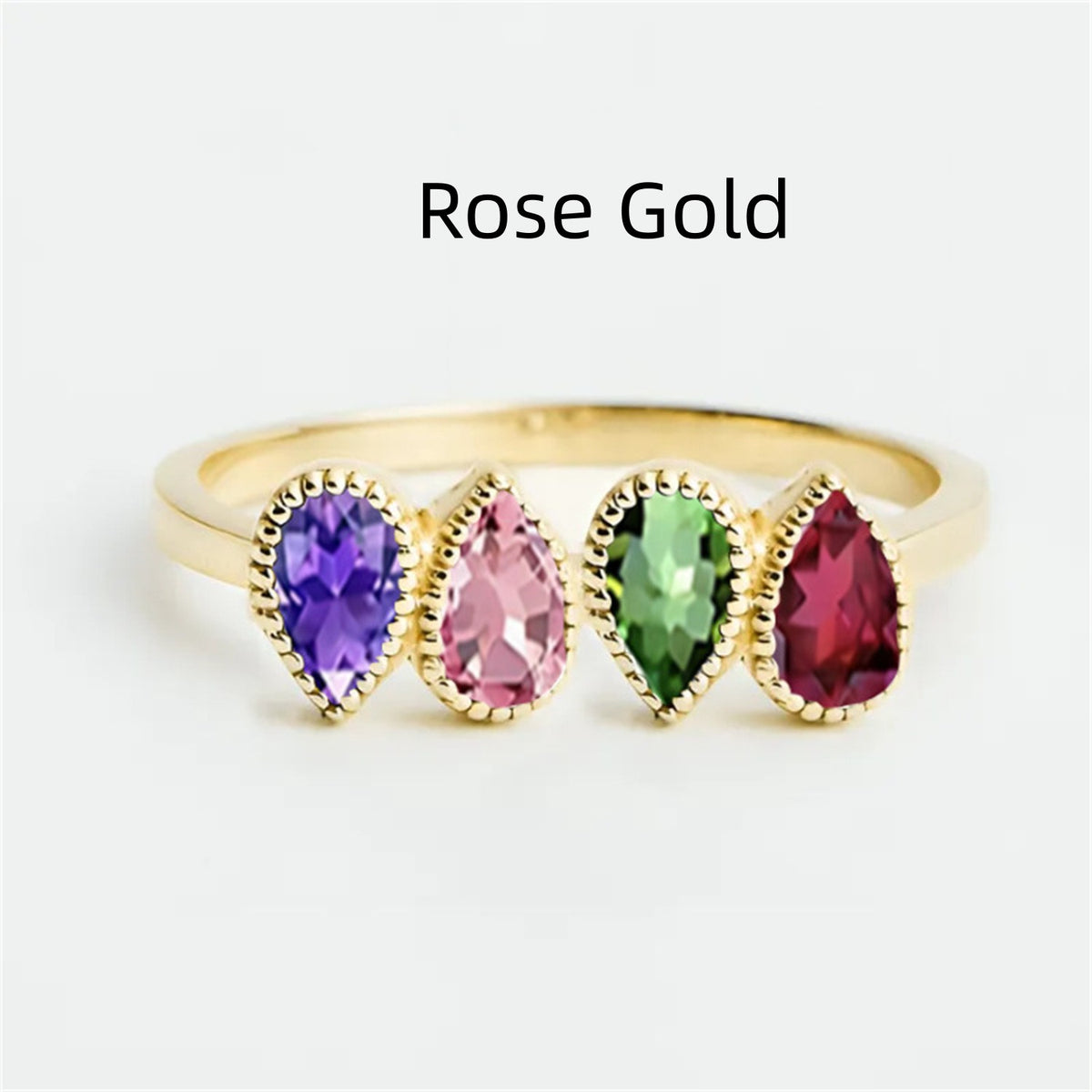Geburtsstein-Ring im Wassertropfen-Design – Bild 6 | LuxeStyle
