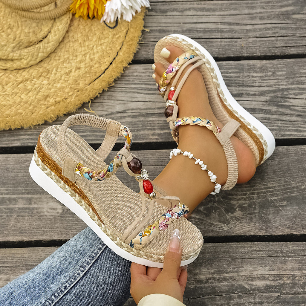 Fashion Plateau-Sandalen aus Hanfseil | LuxeStyle