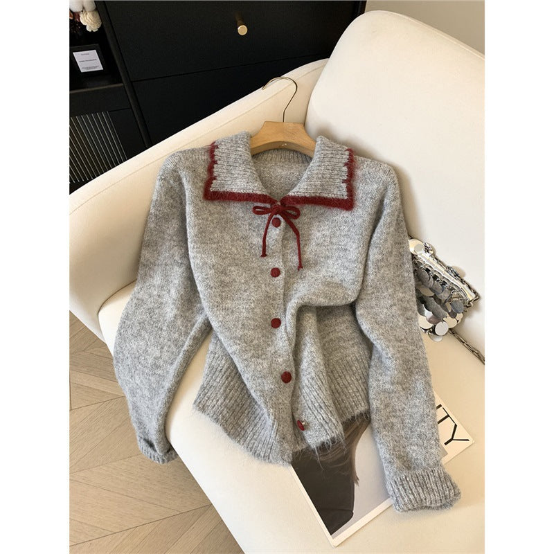 Farbblock-Strickcardigan