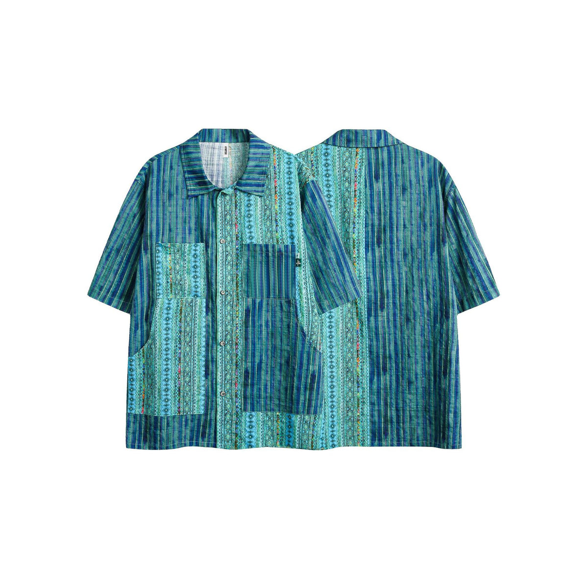 Freizeitshirt mit Patchwork-Streifen, kurzärmlig – Bild 2 | LuxeStyle