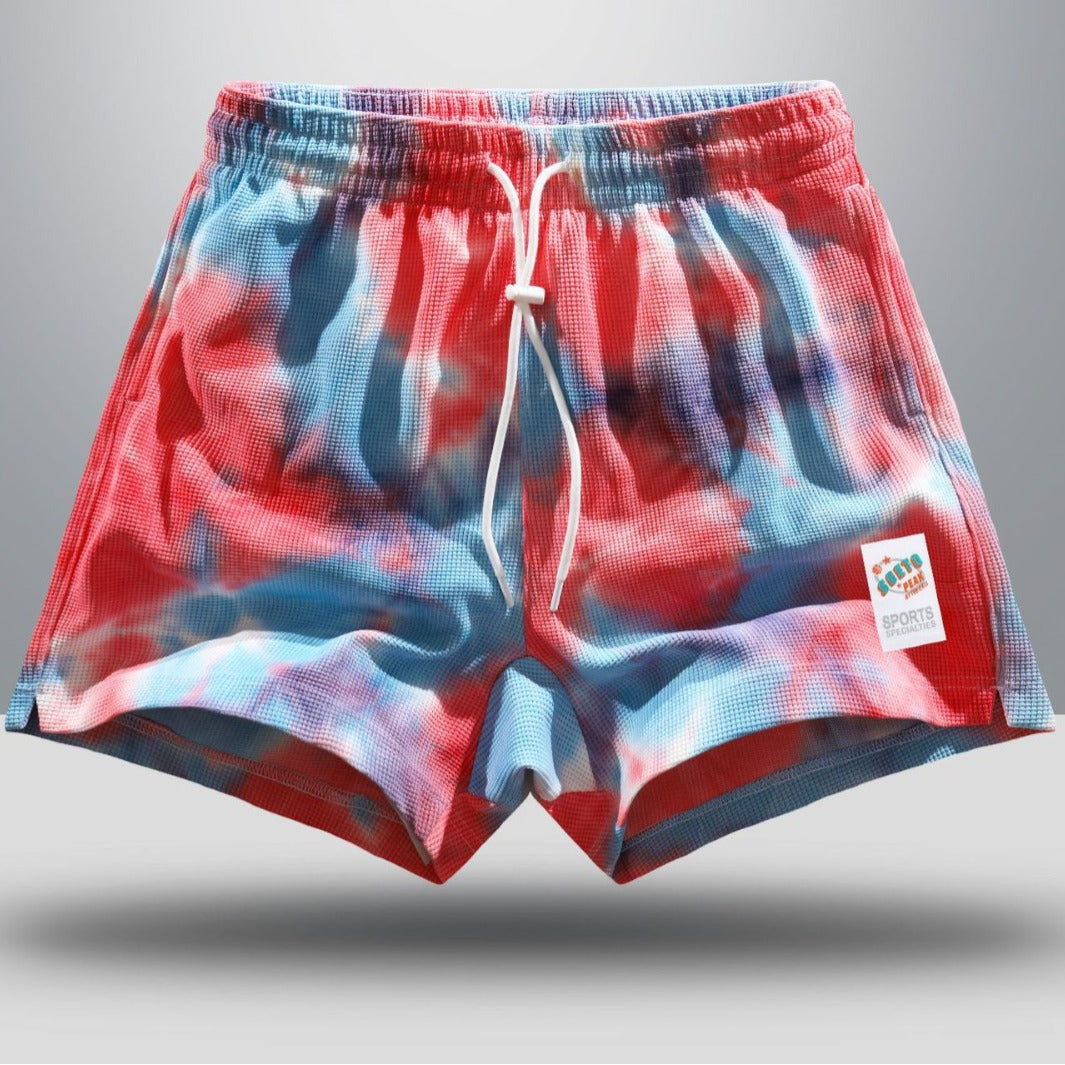 Tie-Dye Waffel-Shorts für Sport und Freizeit – Bild 2 | LuxeStyle