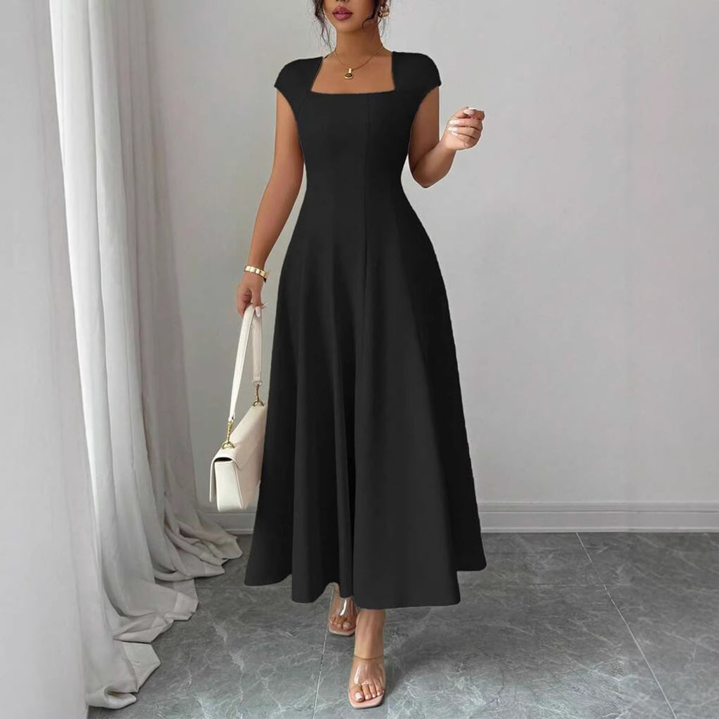 Elegantes Maxikleid mit eckigem Ausschnitt