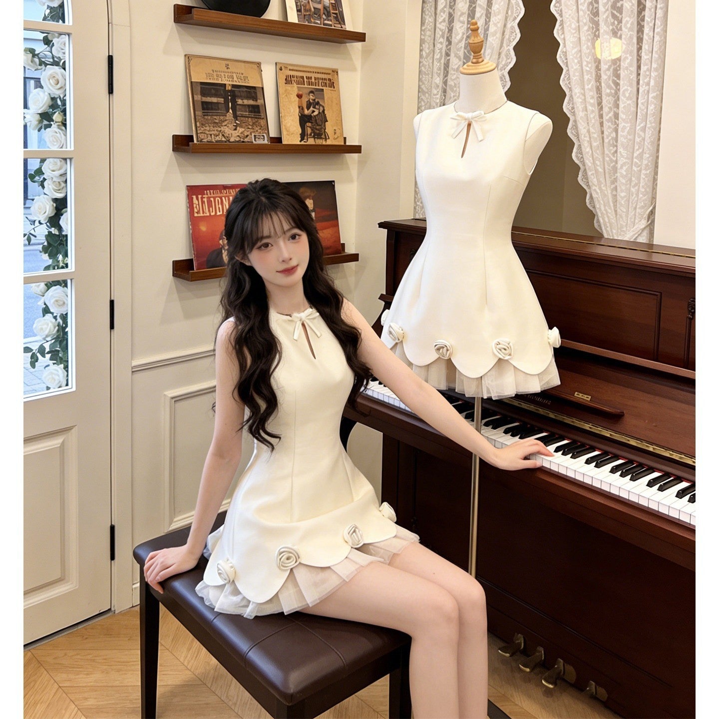 Die reiche Erbin – elegante ärmellose Robe