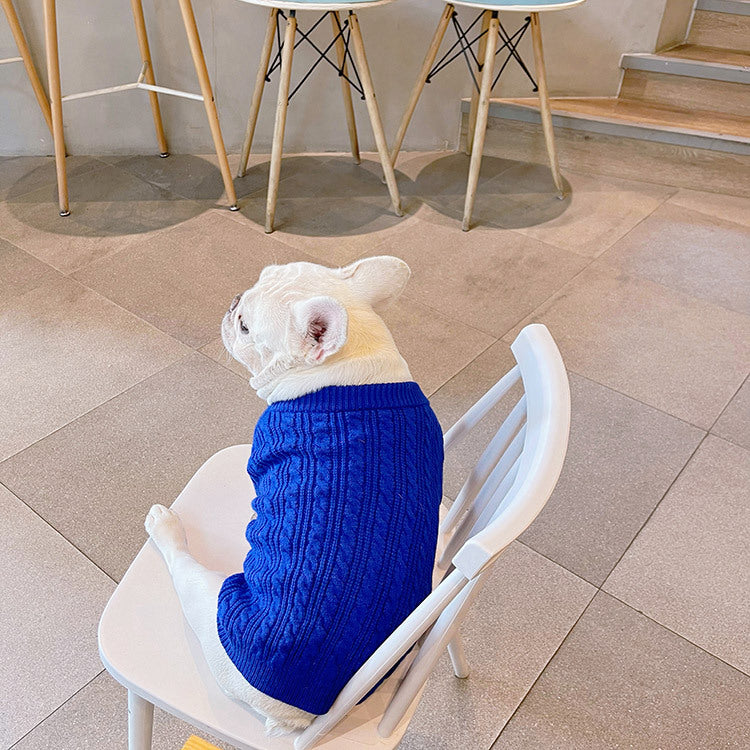 Bichon Corgi Winterpullover Blau | LuxeStyle