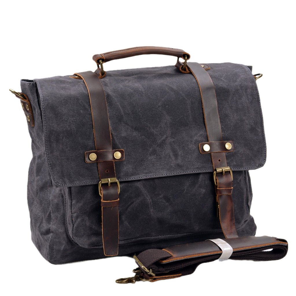 Crossbody-Tasche für Geschäftsreisen – dunkles Canvas – Bild 7 | LuxeStyle