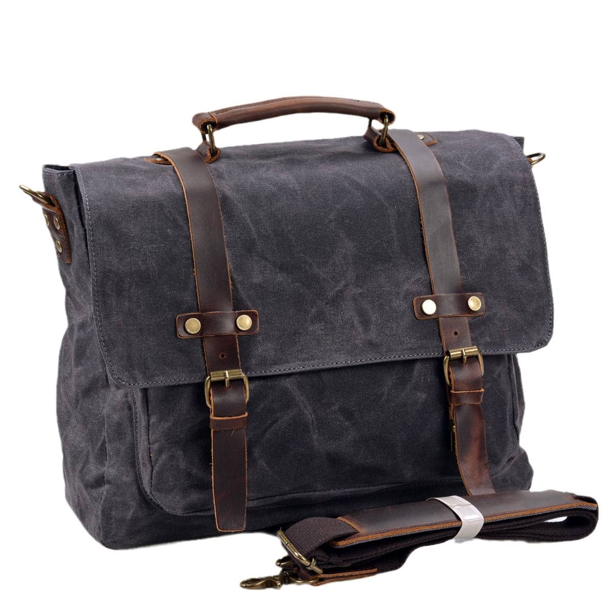 Crossbody-Tasche für Geschäftsreisen – dunkles Canvas – Bild 7 | LuxeStyle