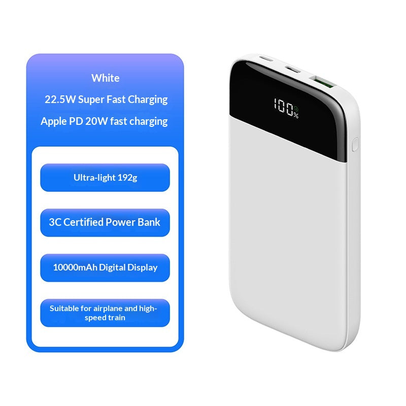 Ultra-dünne 10000 mAh Powerbank mit Digitalanzeige