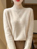 Wollpullover mit hohlgewebtem Design | LuxeStyle