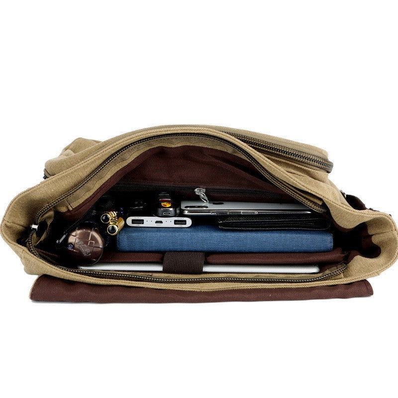Canvas-Ledertasche für Herren