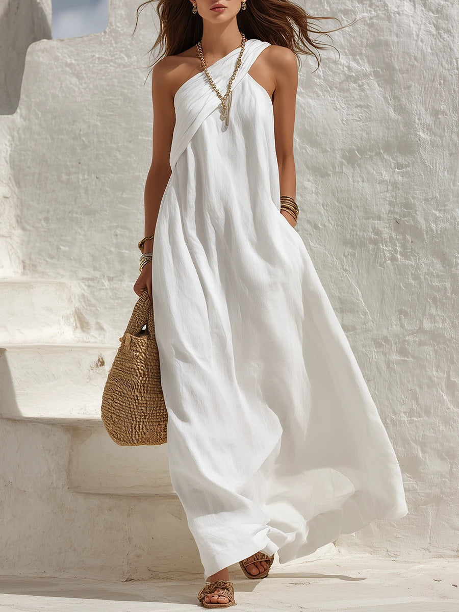 Elegante Einfarbige Urlaubsdress