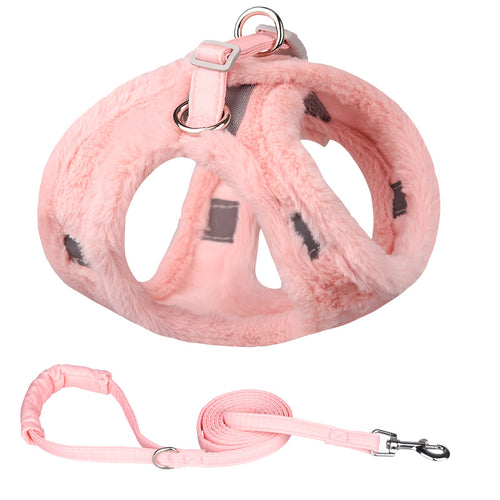 Plüsch-Hundegeschirr mit Leine | LuxeStyle