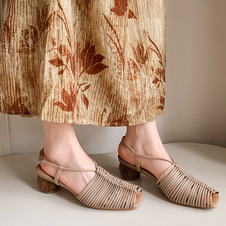 Retro Roman Sandalen mit Chunky Heel – Bild 6 | LuxeStyle