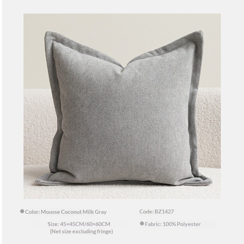Chenille Kissenbezug mit breitem Rand