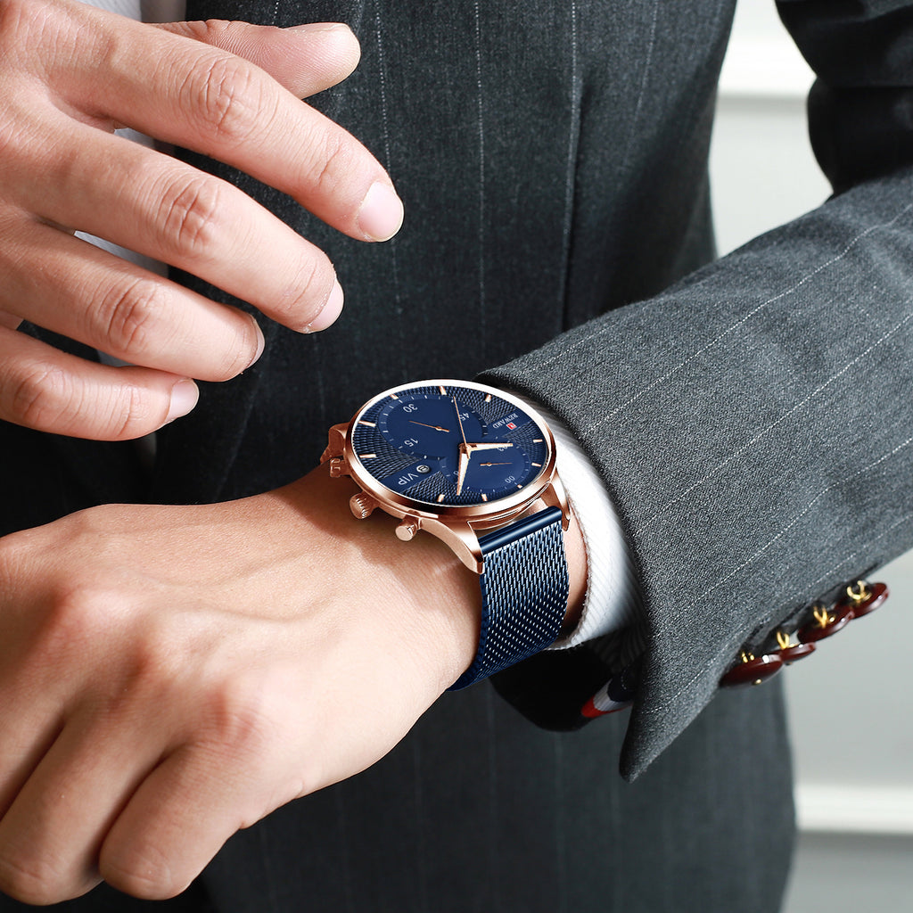 Herren Quarzuhr mit Kalenderfunktion, wasserdicht – Bild 5 | LuxeStyle