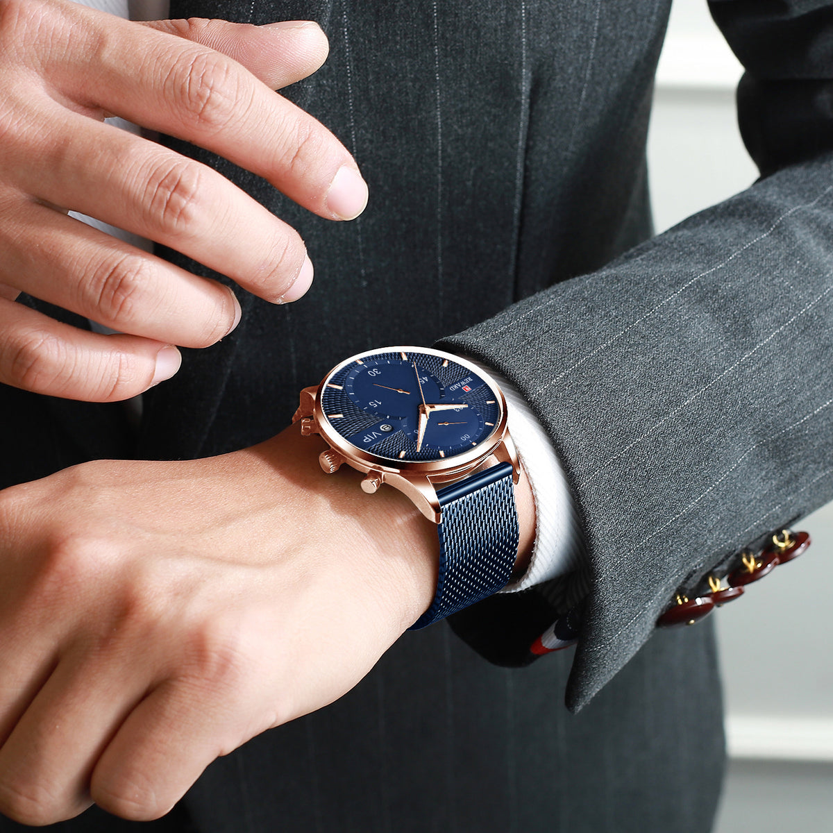 Herren Quarzuhr mit Kalenderfunktion, wasserdicht – Bild 5 | LuxeStyle
