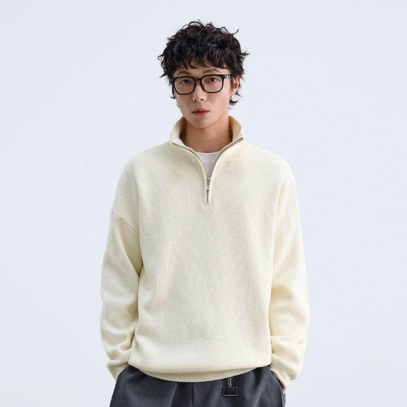 Senior-Style Pullover mit Halb-Reißverschluss