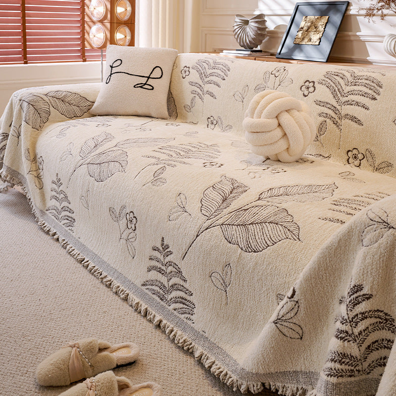 Winter Plüsch Chenille Sofaüberwurf mit Blumenmuster – Ansicht 4