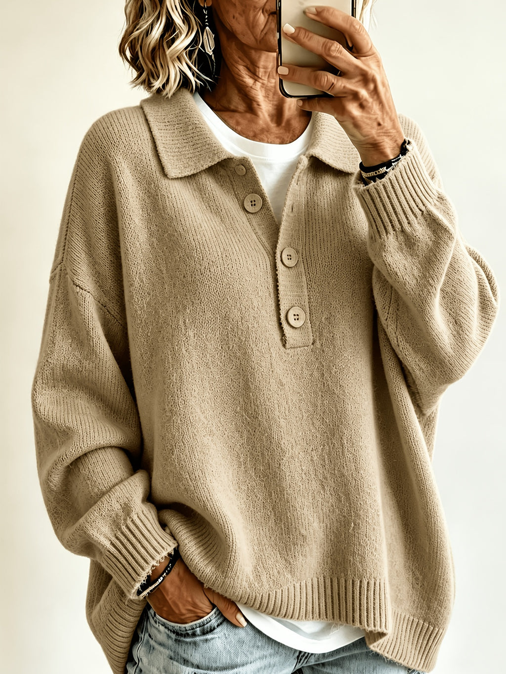 Damen Pullover Cardigan