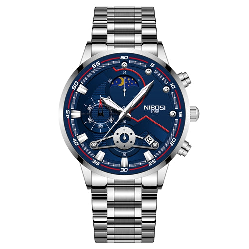 Herren-Quarzuhr mit Chronograph und Mondphase – Bild 7 | LuxeStyle