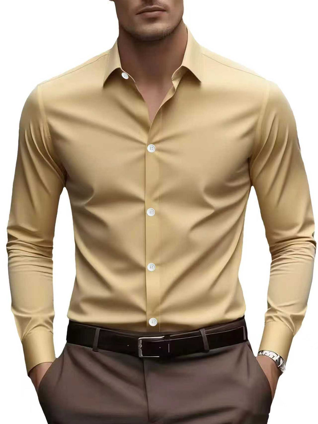 Langarmhemd Slim Fit – diverse Farben – Bild 17 | LuxeStyle
