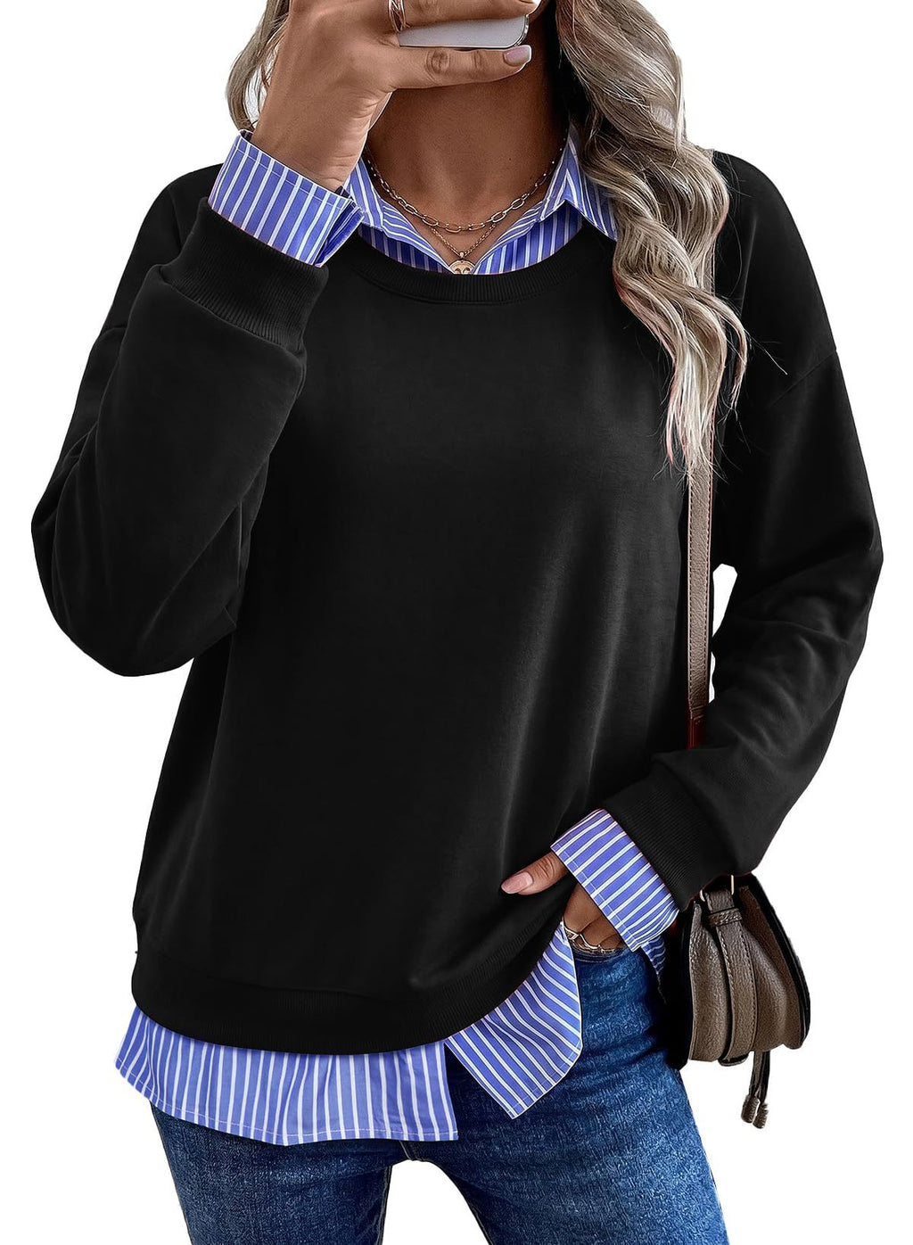 Lässiger Hoodie im Mock-Layering-Look