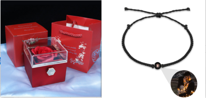 Drehbare Rosen-Schmuckbox