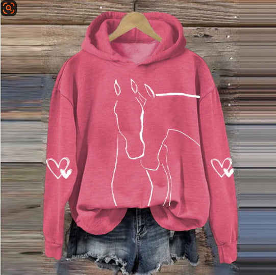 Hoodie mit einfacher Linien-Muster