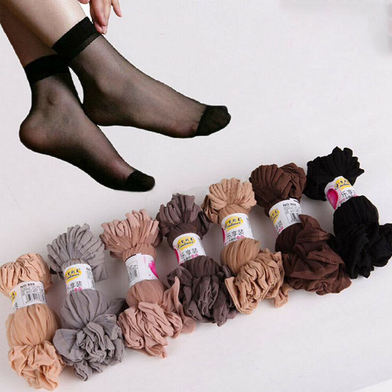 10 Paar Damen Füsslinge Seidig Glatt