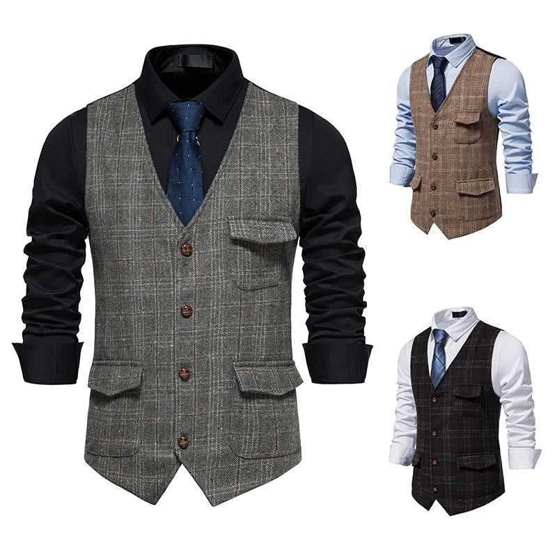 Tweed-Gilet im Retro-Look für Herren