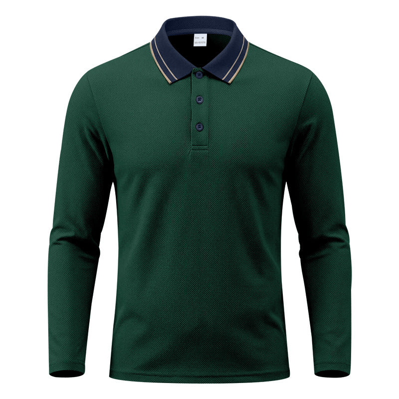 Herren-Polo mit Kragen und langen Ärmeln