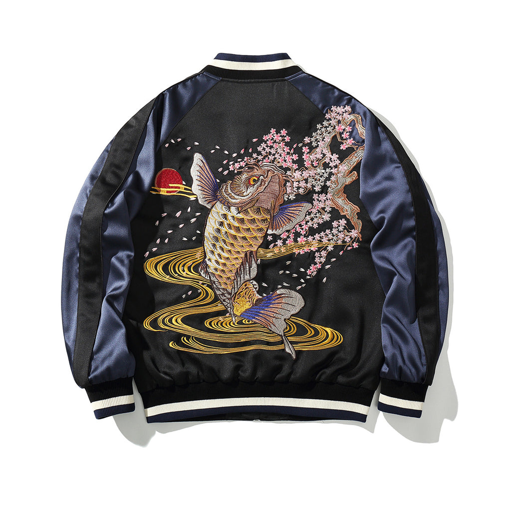 Herren-Jacke mit Koi-Stickerei – Bild 4 | LuxeStyle
