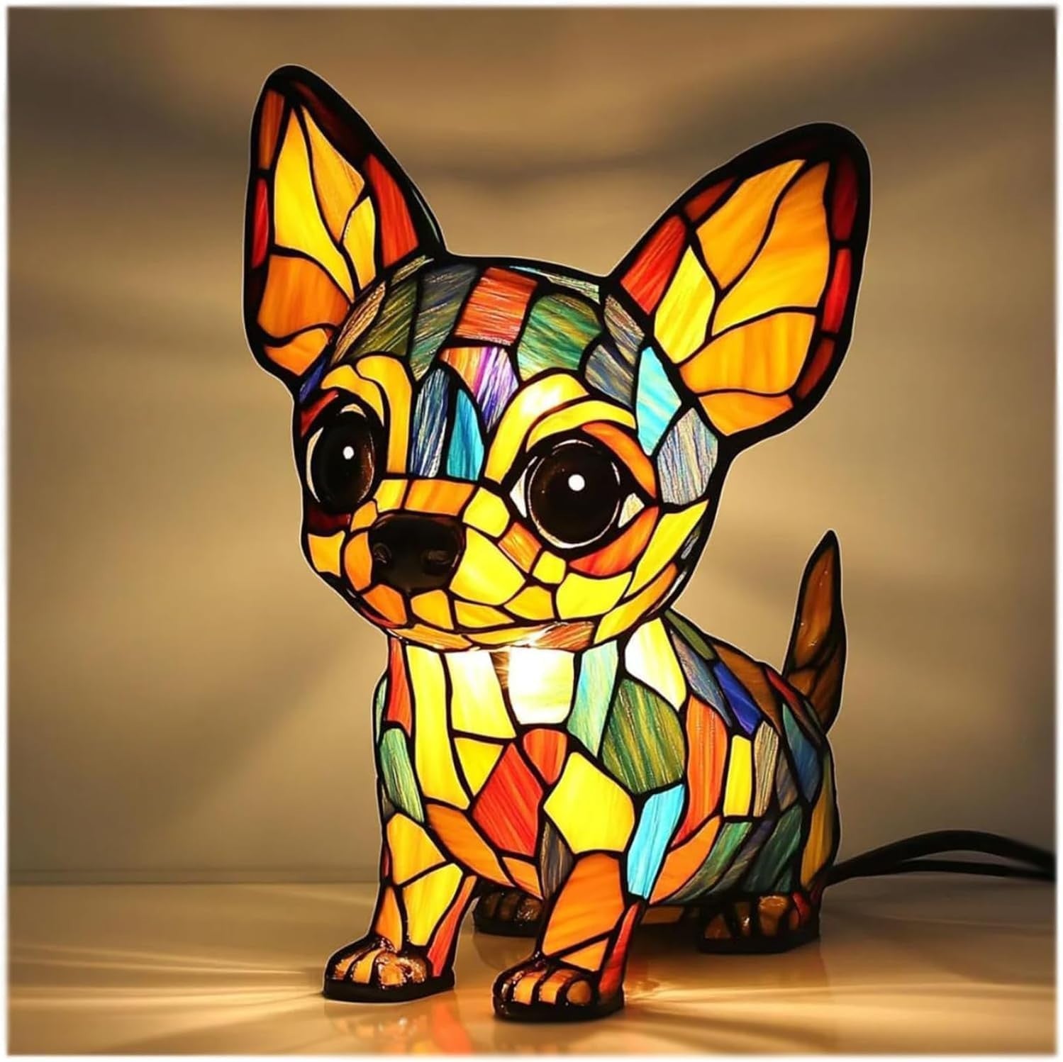Bunte Hunde- und Katzenlampen aus Kunstharz