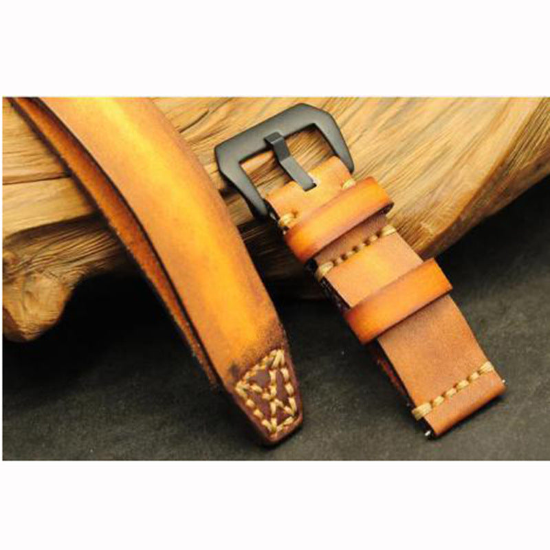Aviator-Vintage-Armband aus Handgezogenem Leder